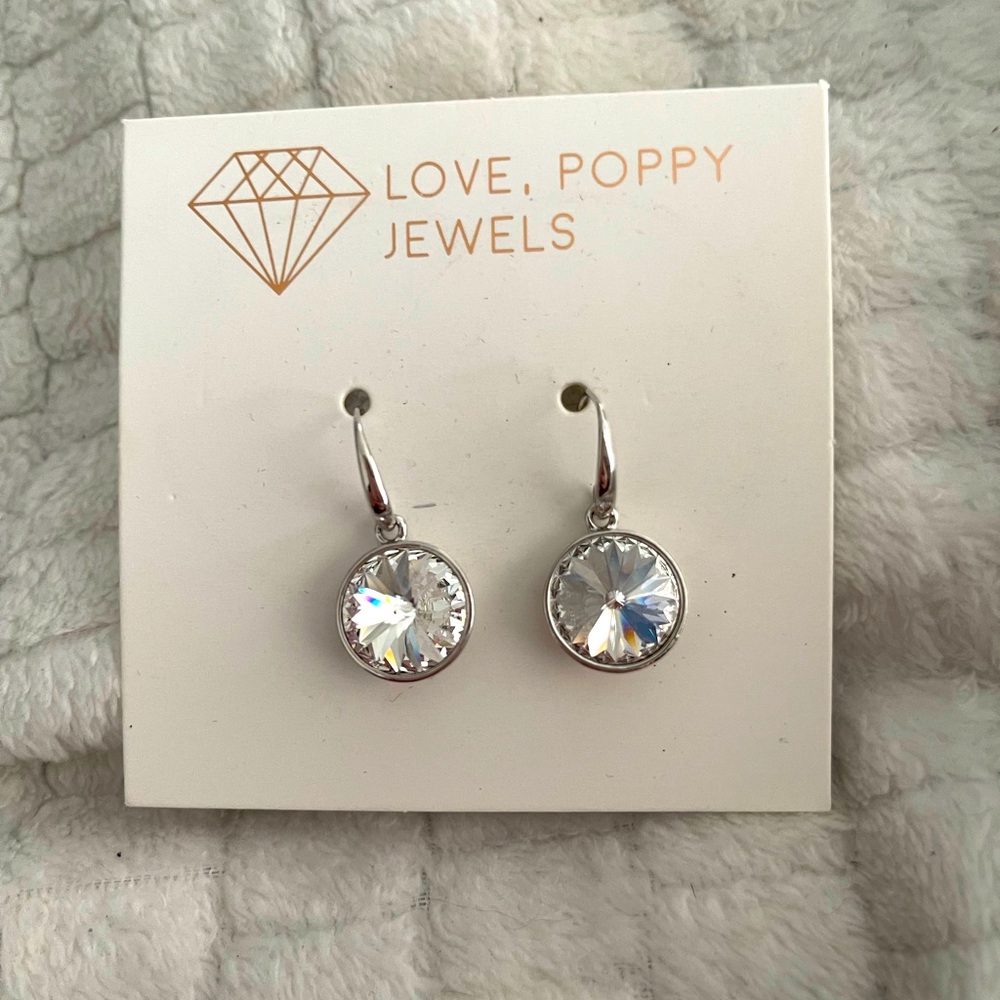 Crystal nwt love poppy earrings